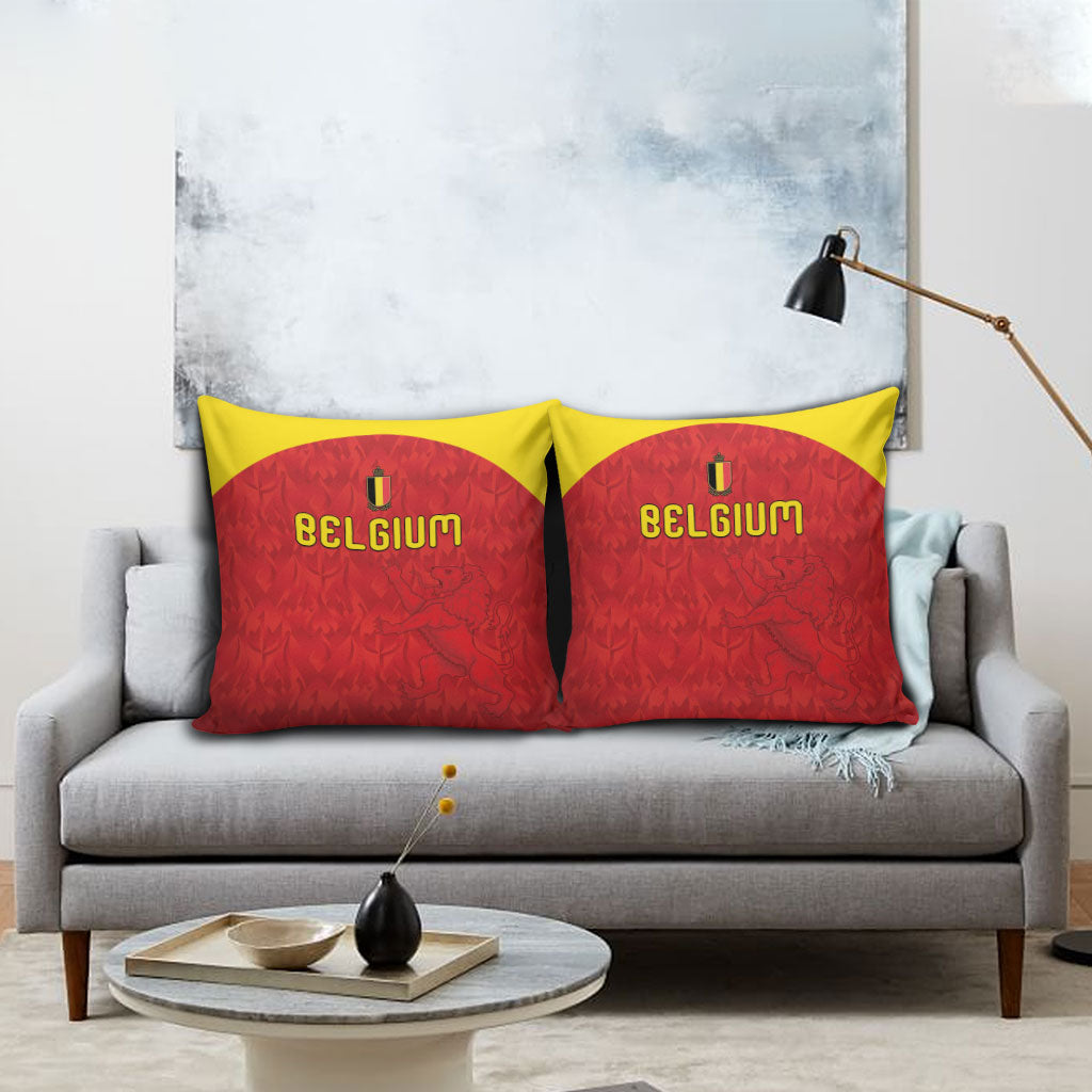 Belgium Football 2026 Pillow Cover Belgian Lion Sporty Style