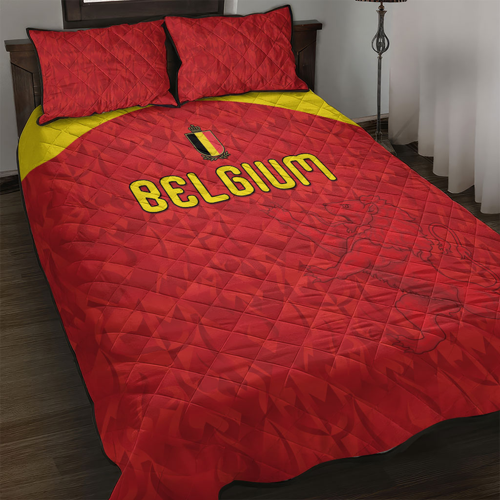 Belgium Football 2026 Quilt Bed Set Belgian Lion Sporty Style