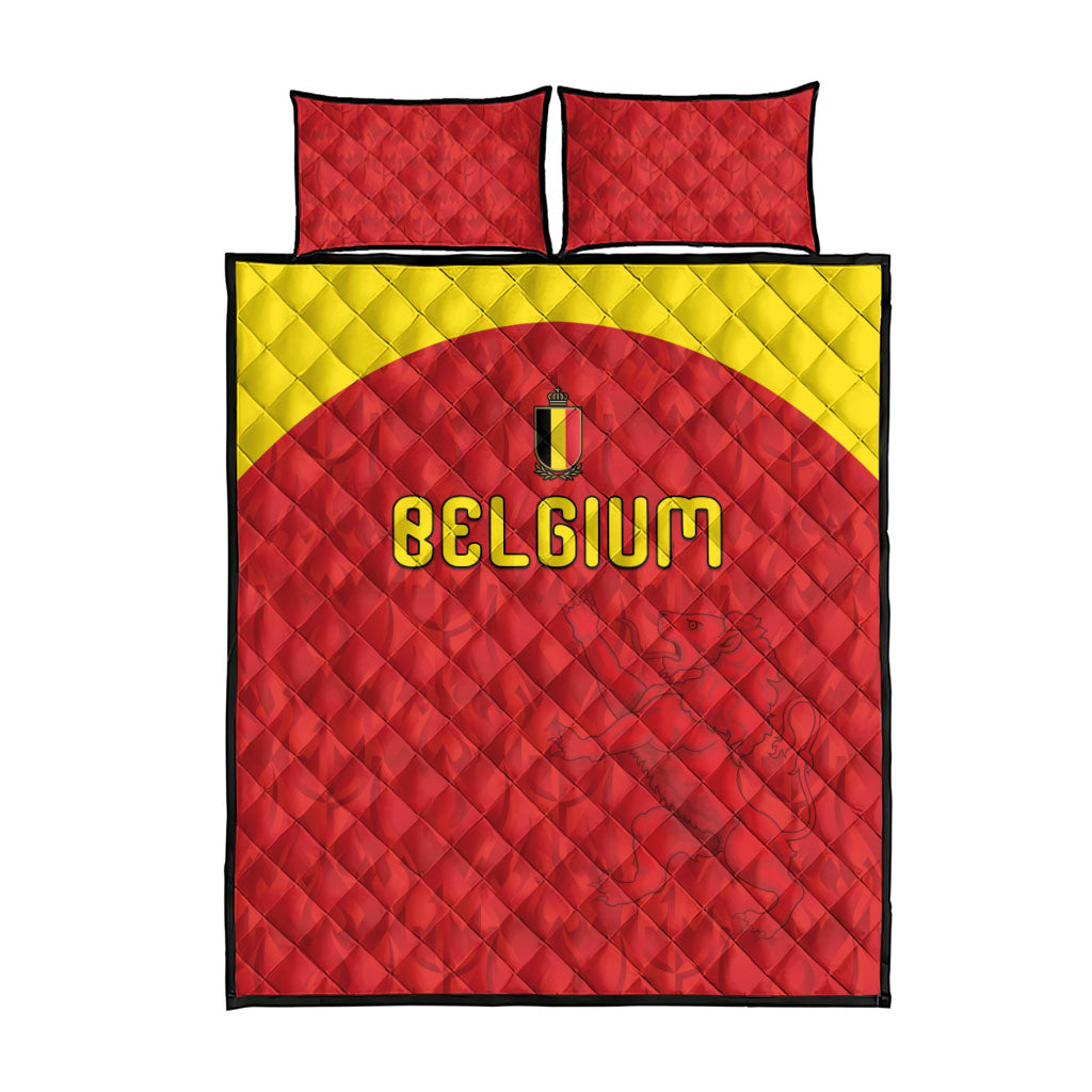 Belgium Football 2026 Quilt Bed Set Belgian Lion Sporty Style