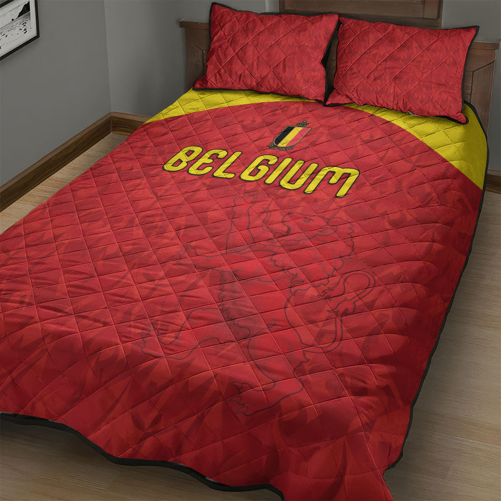 Belgium Football 2026 Quilt Bed Set Belgian Lion Sporty Style
