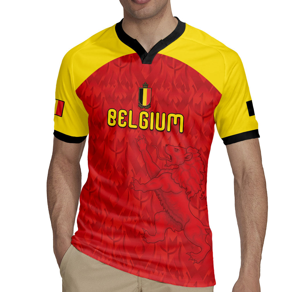 Custom Belgium Football 2026 Rugby Jersey Belgian Lion Sporty Style