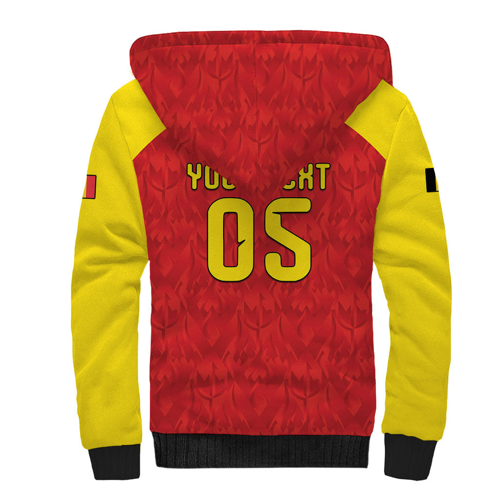 Custom Belgium Football 2026 Sherpa Hoodie Belgian Lion Sporty Style