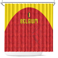 Belgium Football 2026 Shower Curtain Belgian Lion Sporty Style