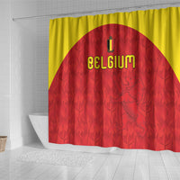 Belgium Football 2026 Shower Curtain Belgian Lion Sporty Style
