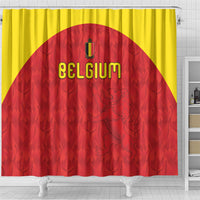 Belgium Football 2026 Shower Curtain Belgian Lion Sporty Style
