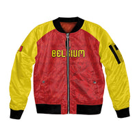 Custom Belgium Football 2026 Sleeve Zip Bomber Jacket Belgian Lion Sporty Style