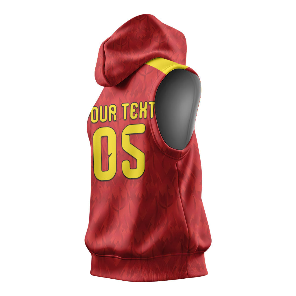Custom Belgium Football 2026 Sleeveless Hoodie Belgian Lion Sporty Style