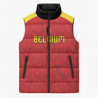 Custom Belgium Football 2026 Sleeveless Puffer Jacket Belgian Lion Sporty Style