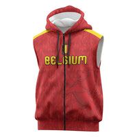 Custom Belgium Football 2026 Sleeveless Zip Hoodie Belgian Lion Sporty Style