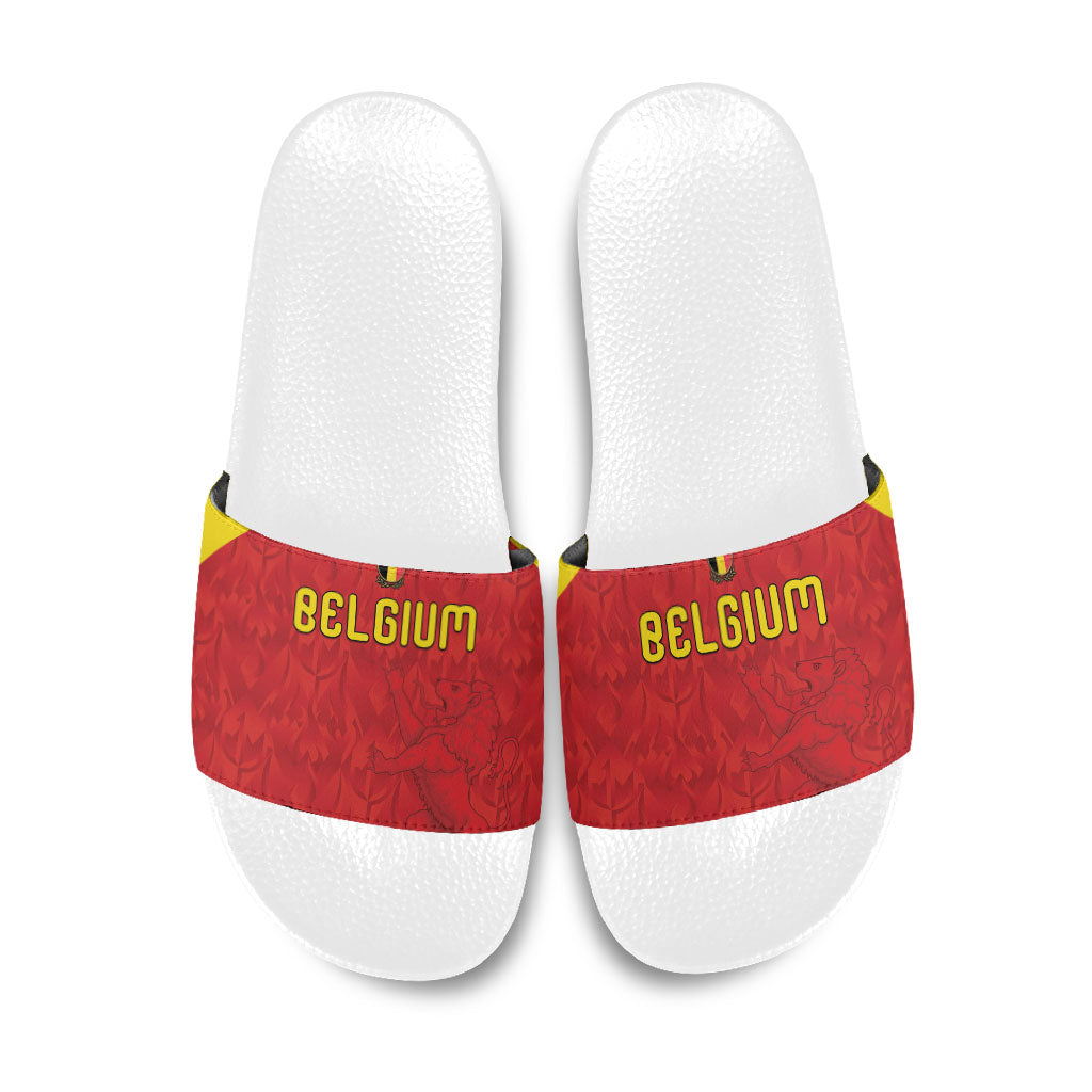 Belgium Football 2026 Slide Sandals Belgian Lion Sporty Style