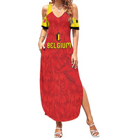 Custom Belgium Football 2026 Summer Maxi Dress Belgian Lion Sporty Style