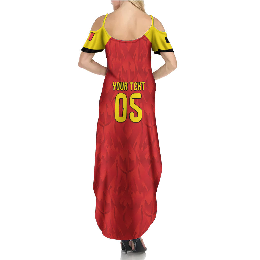 Custom Belgium Football 2026 Summer Maxi Dress Belgian Lion Sporty Style