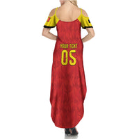 Custom Belgium Football 2026 Summer Maxi Dress Belgian Lion Sporty Style