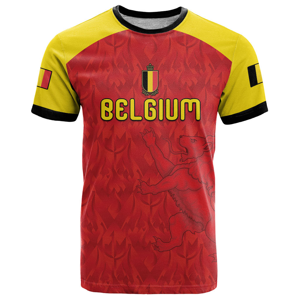 Custom Belgium Football 2026 T Shirt Belgian Lion Sporty Style