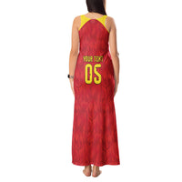 Custom Belgium Football 2026 Tank Maxi Dress Belgian Lion Sporty Style