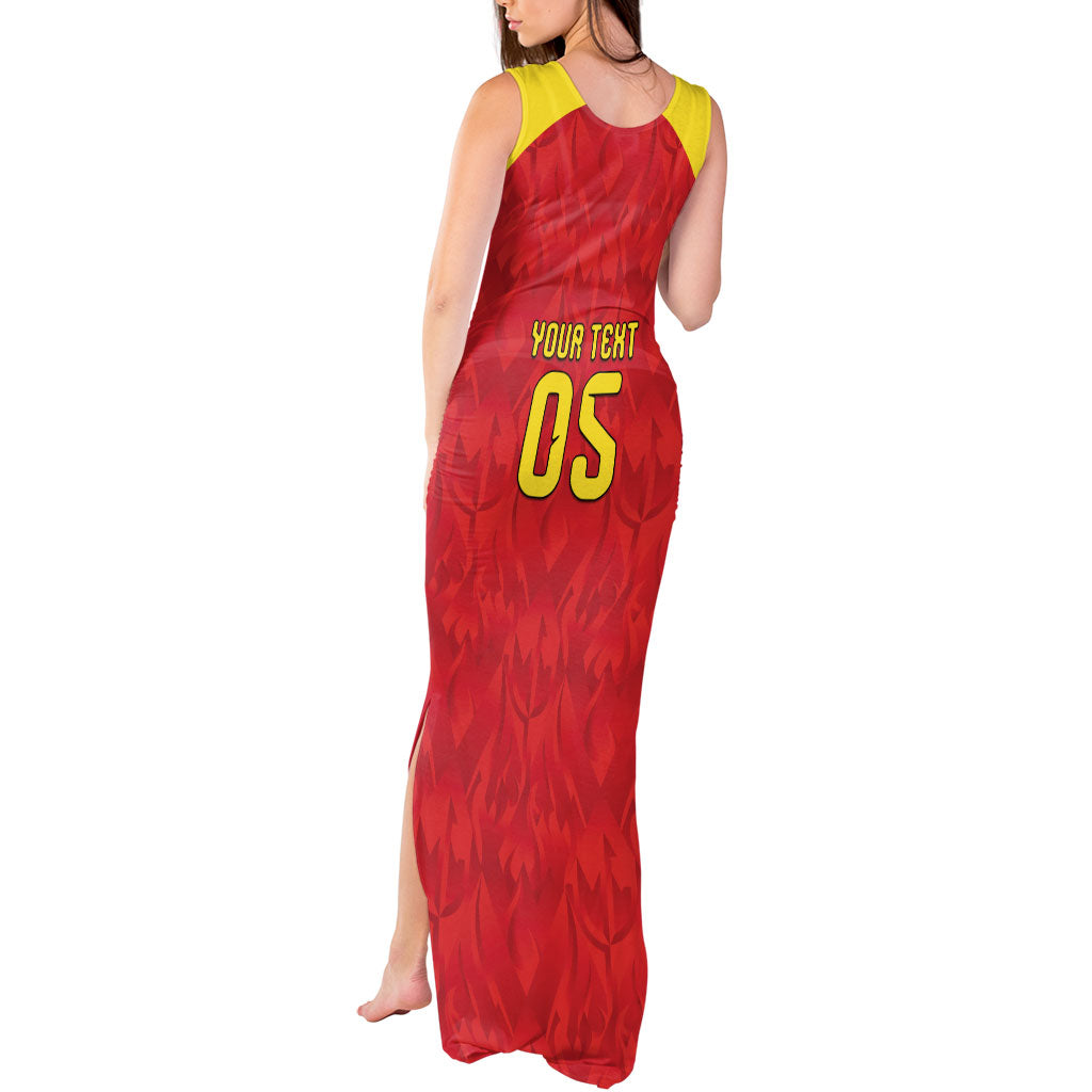 Custom Belgium Football 2026 Tank Maxi Dress Belgian Lion Sporty Style