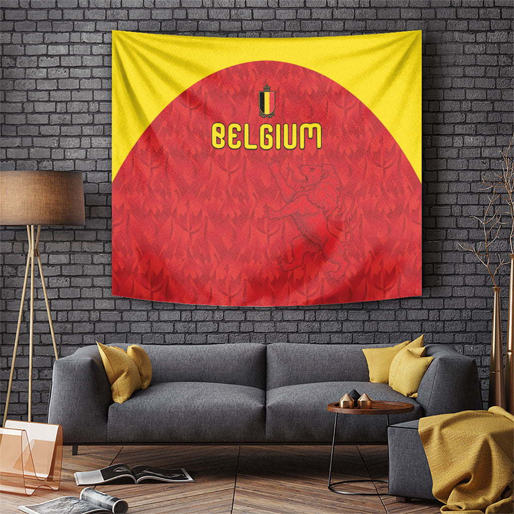Belgium Football 2026 Tapestry Belgian Lion Sporty Style