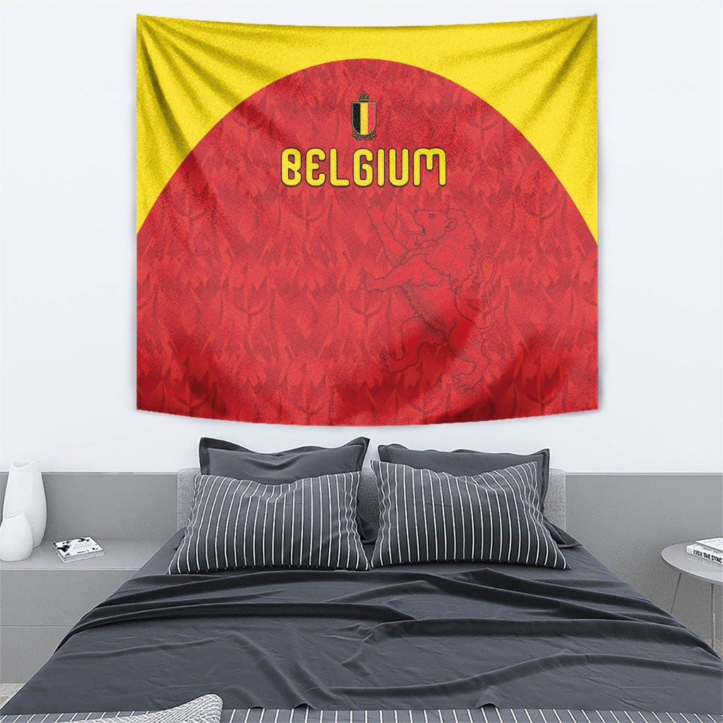 Belgium Football 2026 Tapestry Belgian Lion Sporty Style
