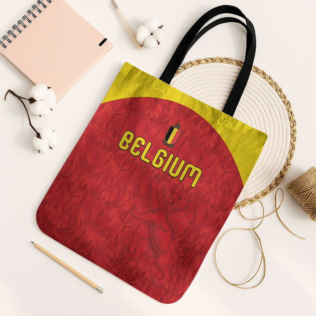 Belgium Football 2026 Tote Bag Belgian Lion Sporty Style