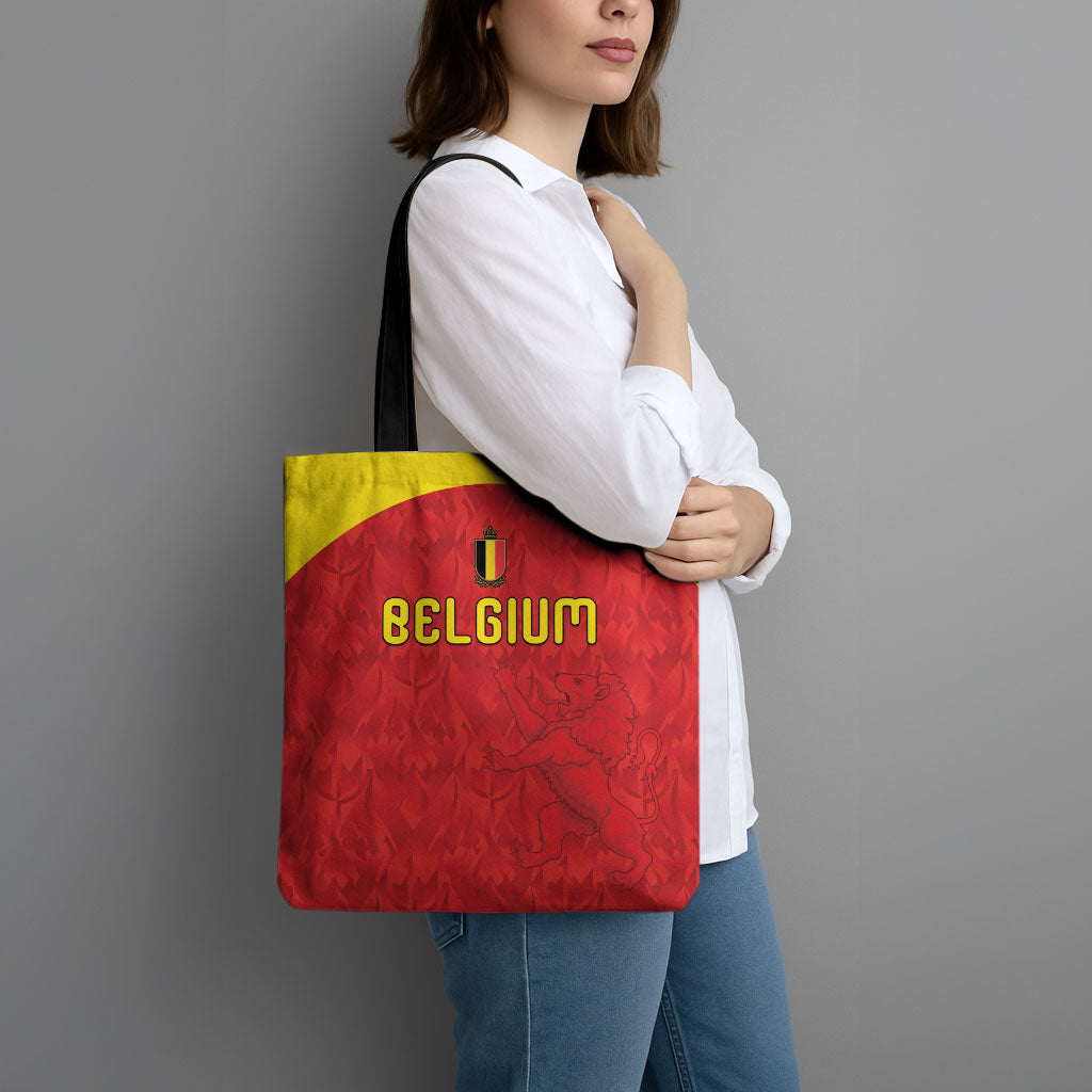 Belgium Football 2026 Tote Bag Belgian Lion Sporty Style