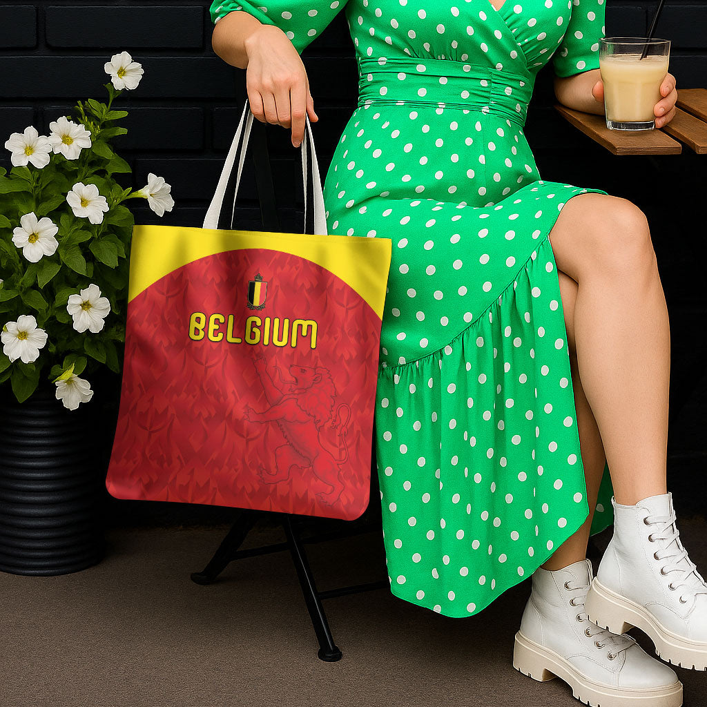 Belgium Football 2026 Tote Bag Belgian Lion Sporty Style