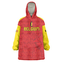 Custom Belgium Football 2026 Wearable Blanket Hoodie Belgian Lion Sporty Style