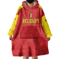 Custom Belgium Football 2026 Wearable Blanket Hoodie Belgian Lion Sporty Style