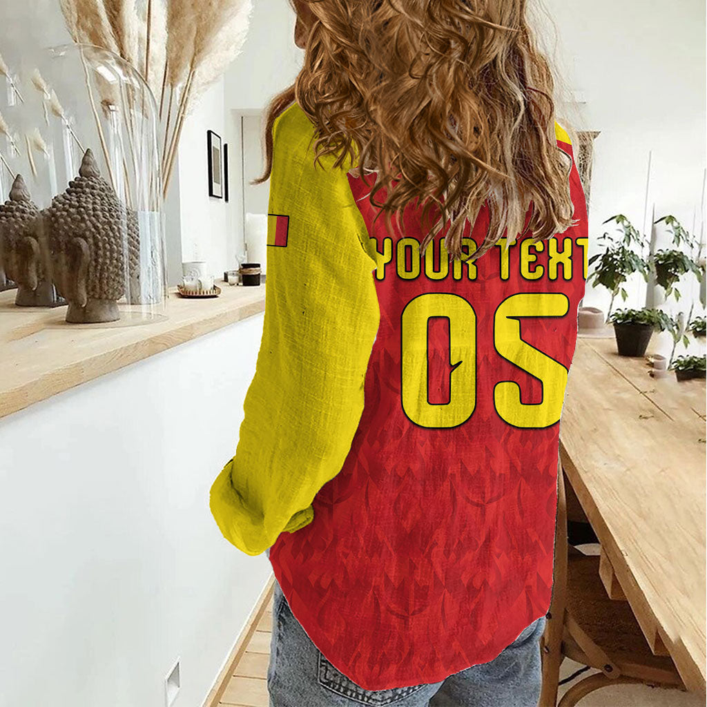 Custom Belgium Football 2026 Women Casual Shirt Belgian Lion Sporty Style