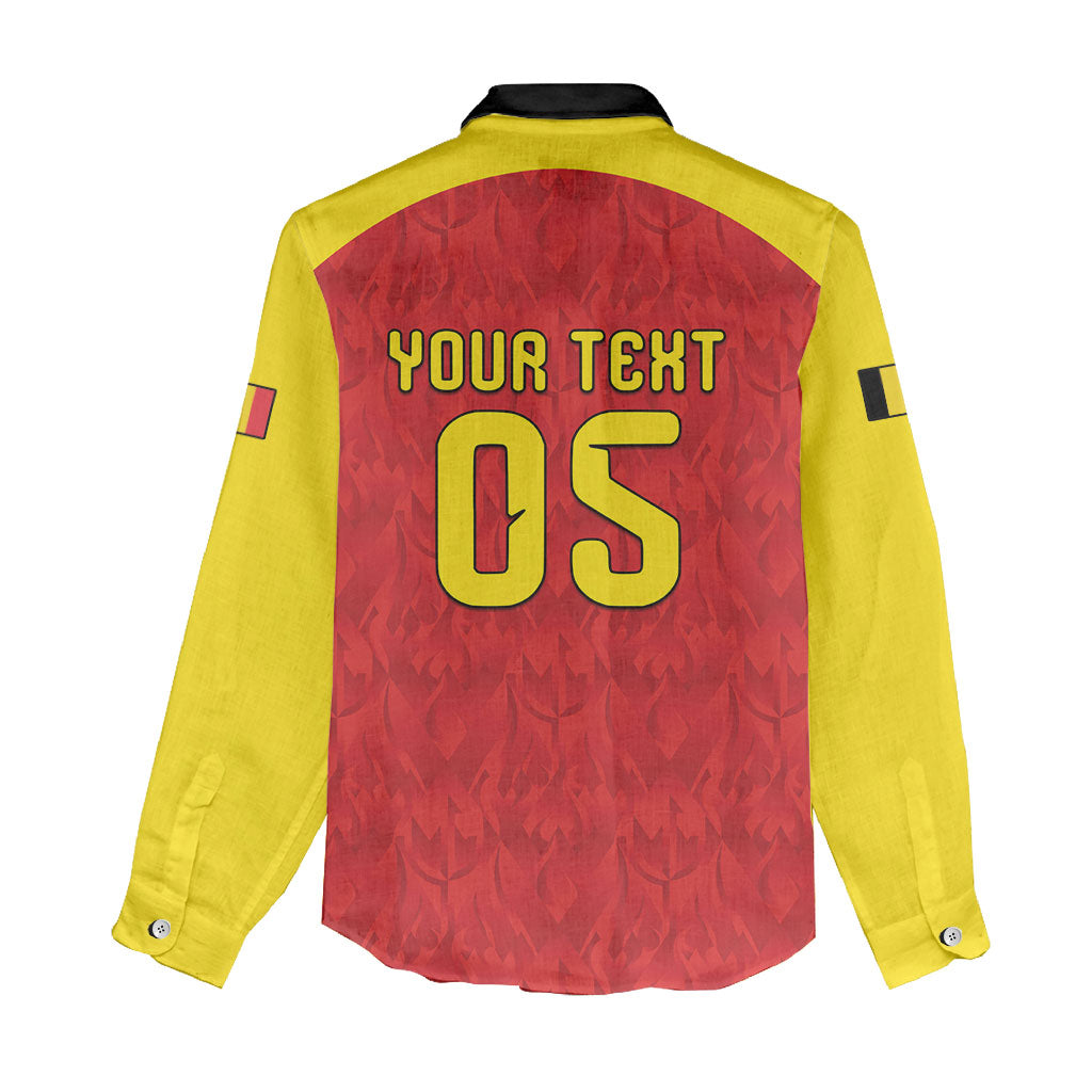 Custom Belgium Football 2026 Women Casual Shirt Belgian Lion Sporty Style