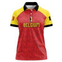 Custom Belgium Football 2026 Women Polo Shirt Belgian Lion Sporty Style