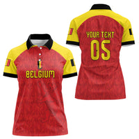 Custom Belgium Football 2026 Women Polo Shirt Belgian Lion Sporty Style