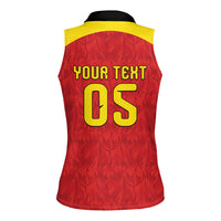 Custom Belgium Football 2026 Women Sleeveless Polo Shirt Belgian Lion Sporty Style