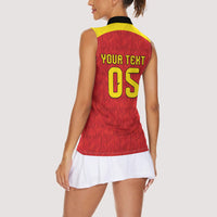 Custom Belgium Football 2026 Women Sleeveless Polo Shirt Belgian Lion Sporty Style