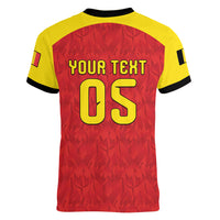 Custom Belgium Football 2026 Women V-Neck T-Shirt Belgian Lion Sporty Style