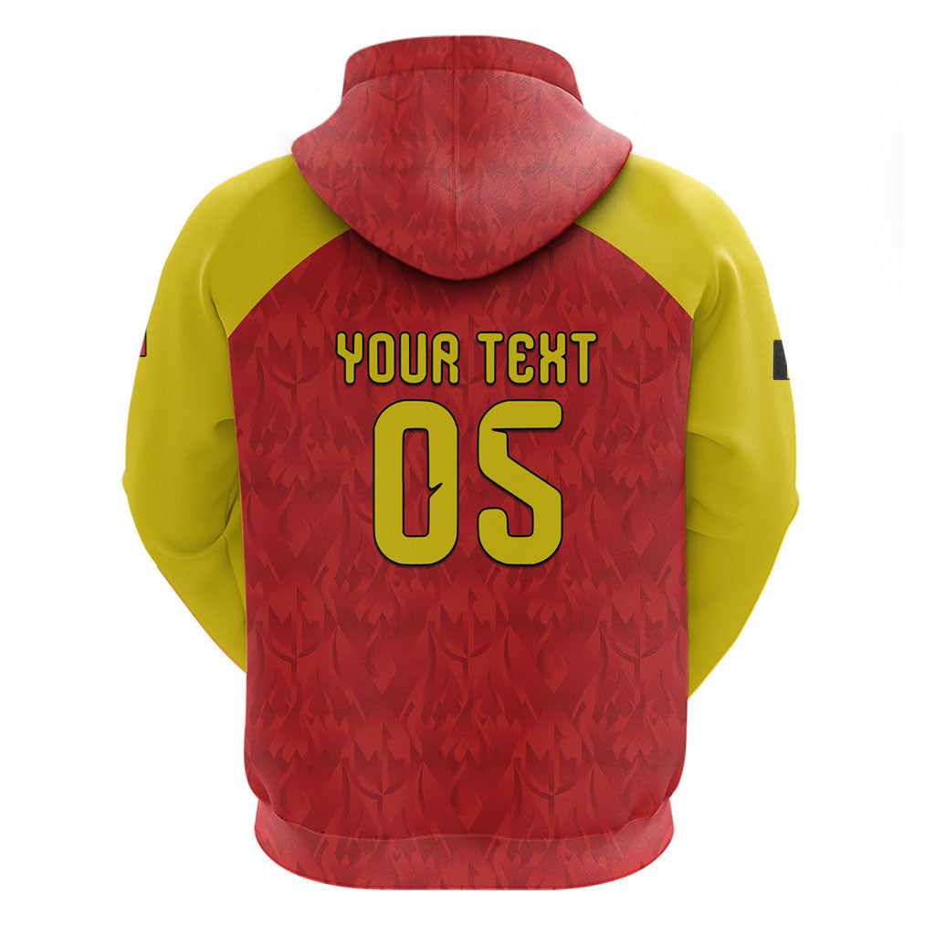 Custom Belgium Football 2026 Zip Hoodie Belgian Lion Sporty Style