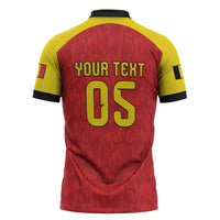 Custom Belgium Football 2026 Zipper Polo Shirt Belgian Lion Sporty Style