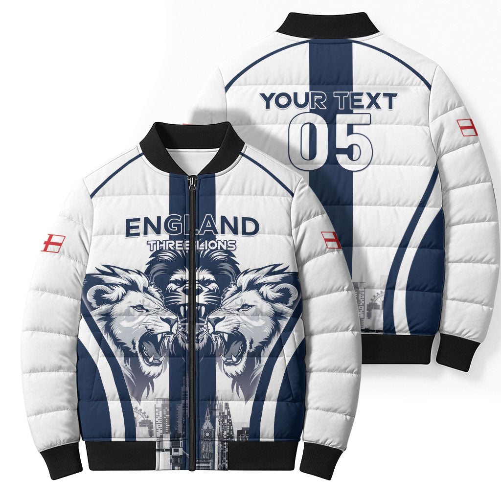 Custom England Football 2026 Bomber Puffer Jacket Three Lions Special Style