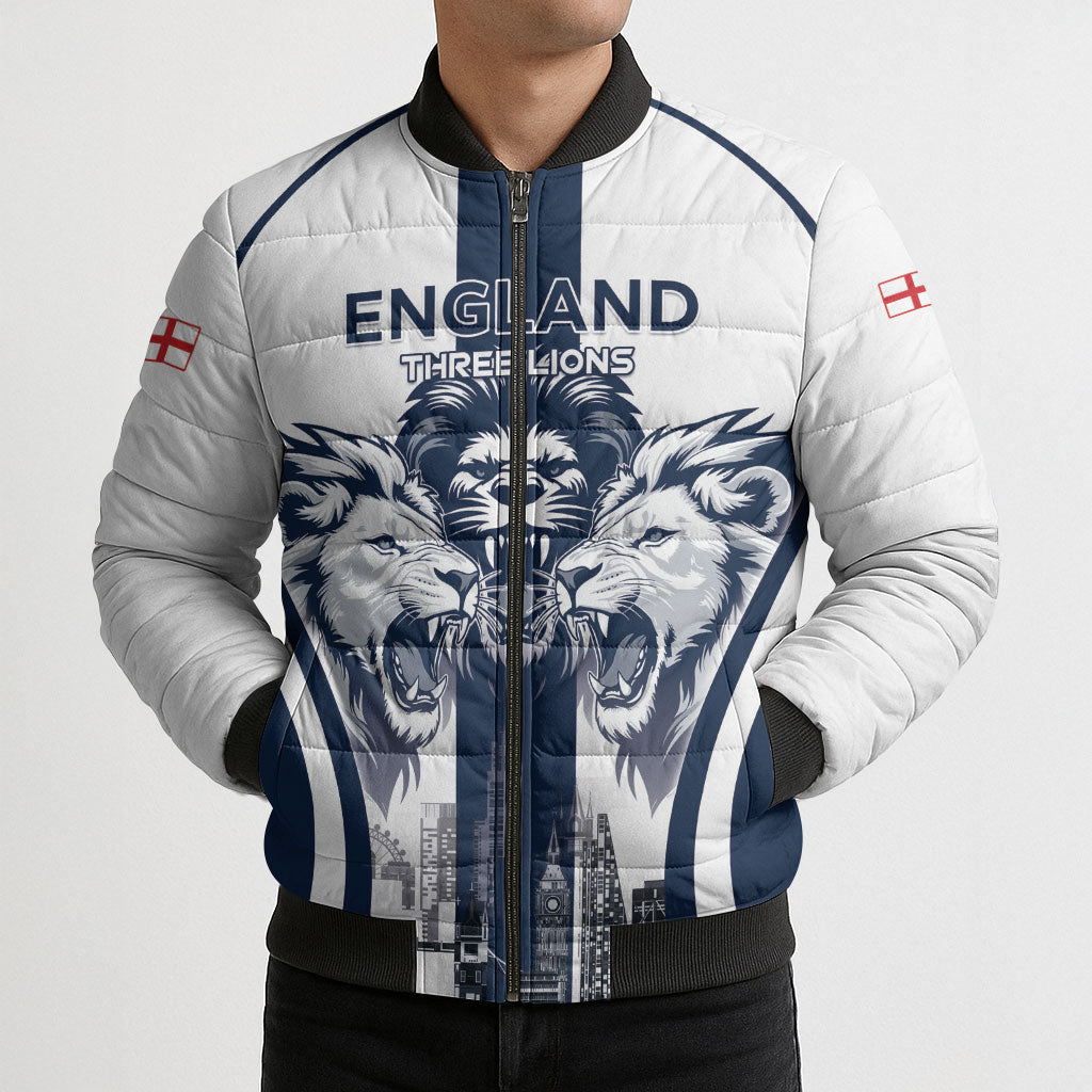 Custom England Football 2026 Bomber Puffer Jacket Three Lions Special Style