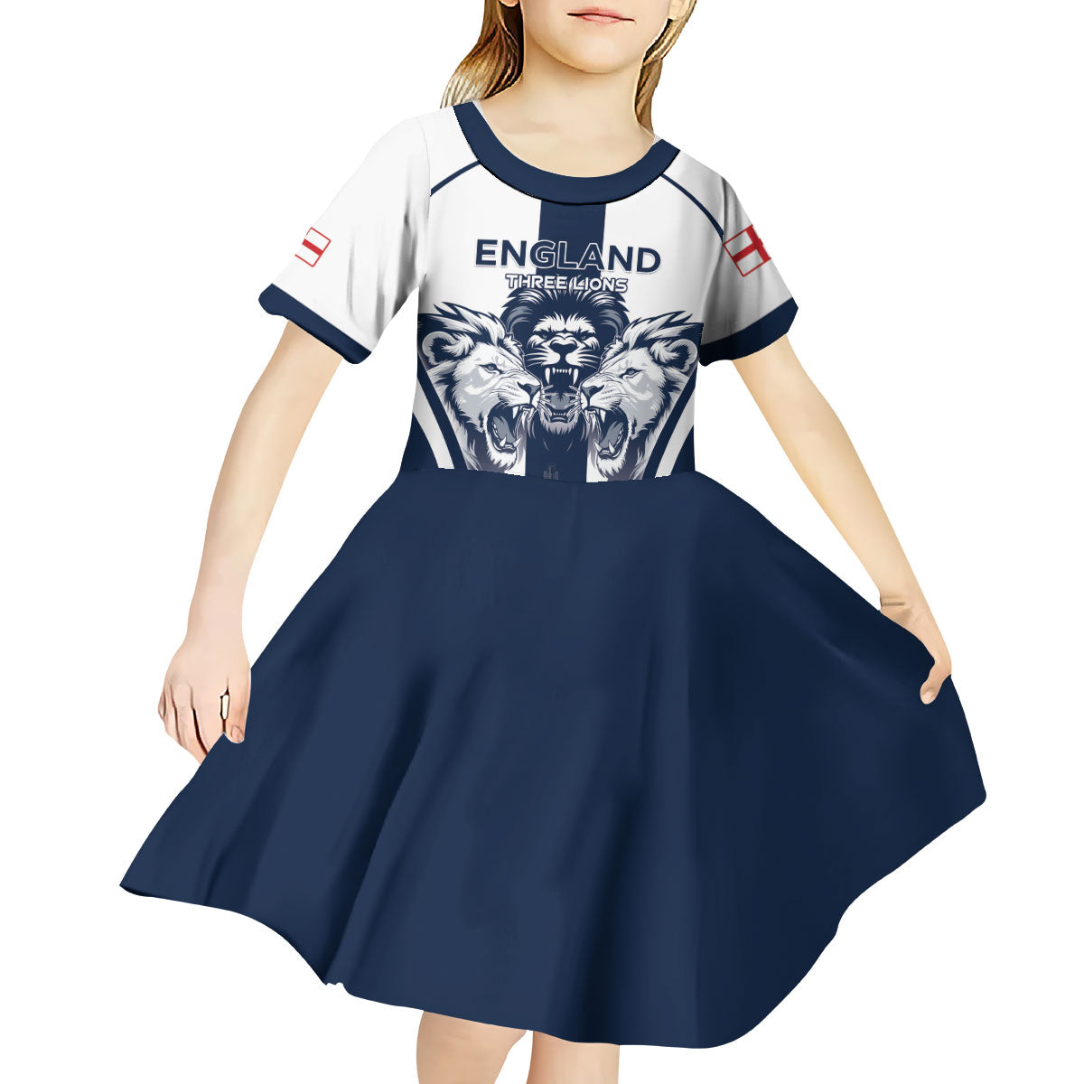 Custom England Football 2026 Kid Short Sleeve Dress Three Lions Special Style