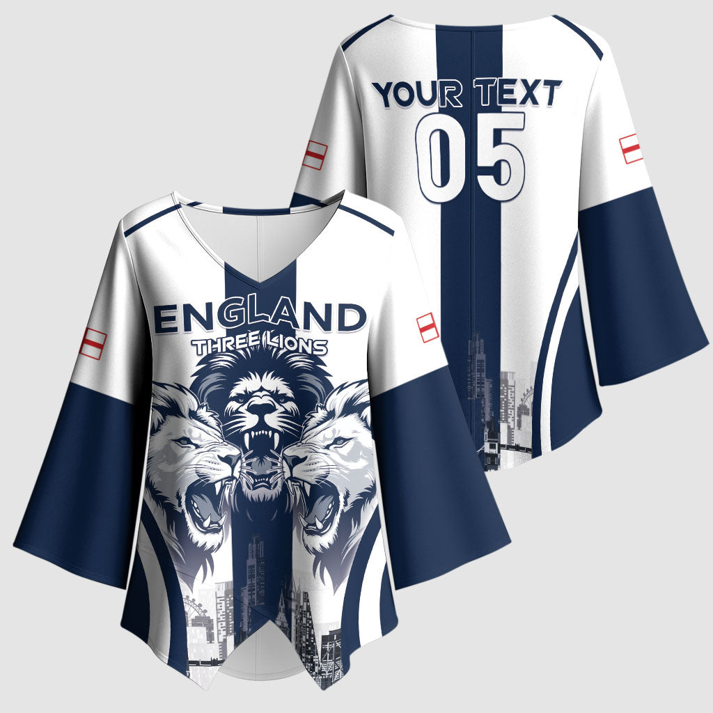 Custom England Football 2026 Kimono Sleeve Blouse Three Lions Special Style