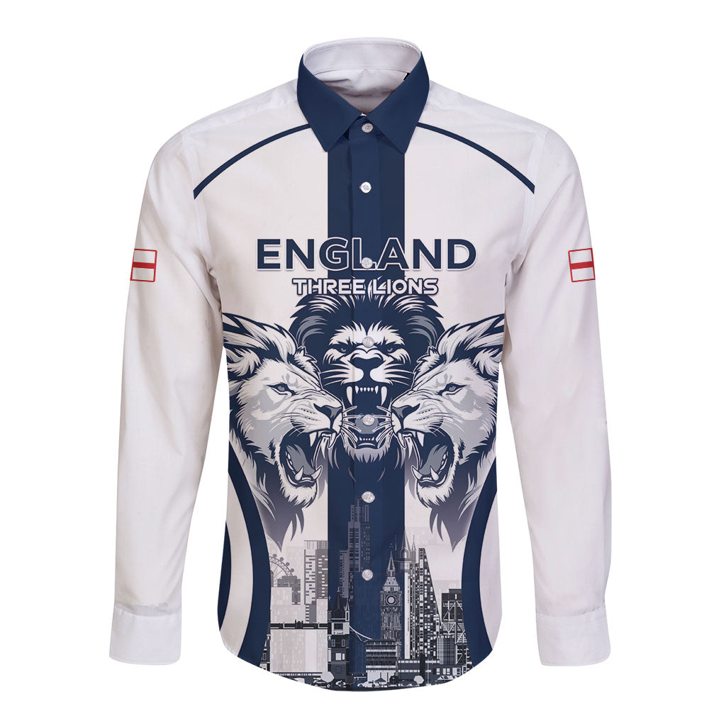 Custom England Football 2026 Long Sleeve Button Shirt Three Lions Special Style
