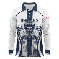 Custom England Football 2026 Long Sleeve Polo Shirt Three Lions Special Style