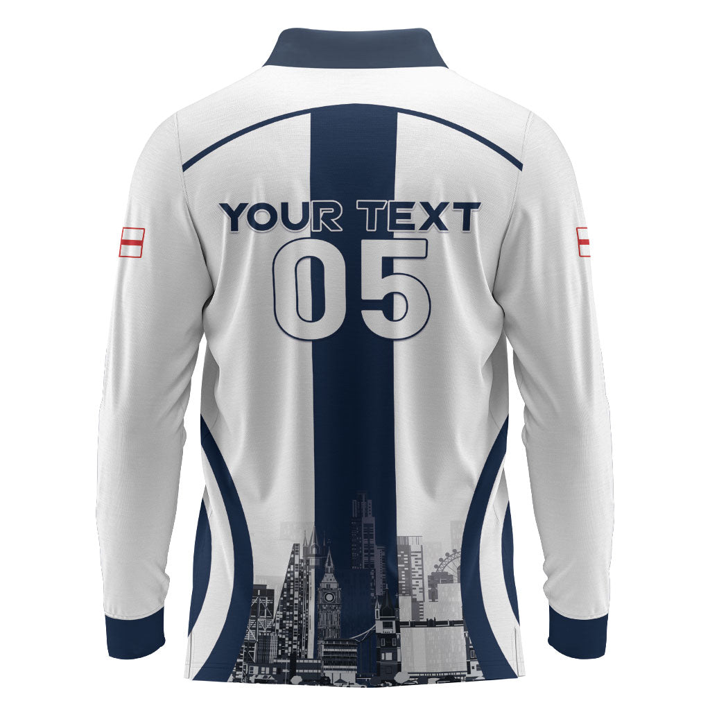 Custom England Football 2026 Long Sleeve Polo Shirt Three Lions Special Style