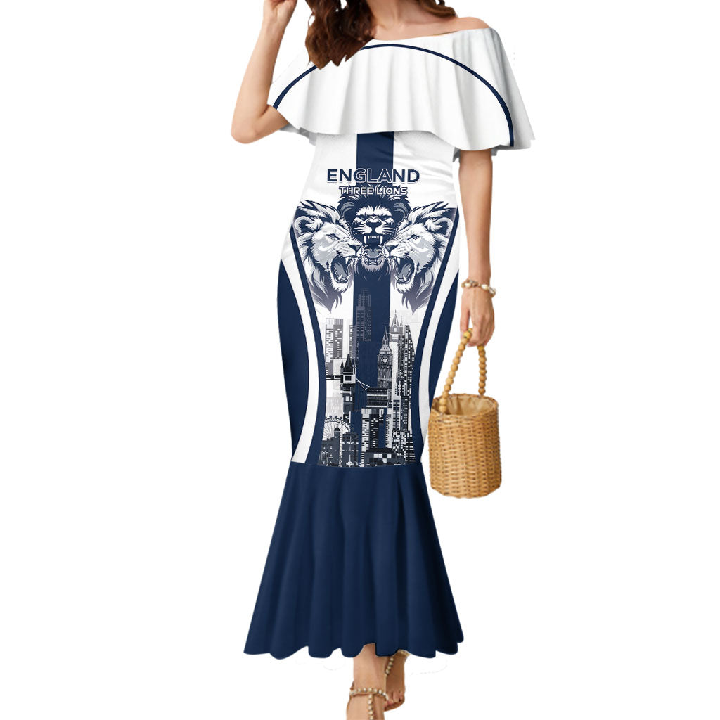 Custom England Football 2026 Mermaid Dress Three Lions Special Style