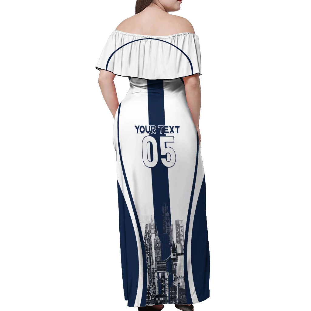 Custom England Football 2026 Off Shoulder Maxi Dress Three Lions Special Style