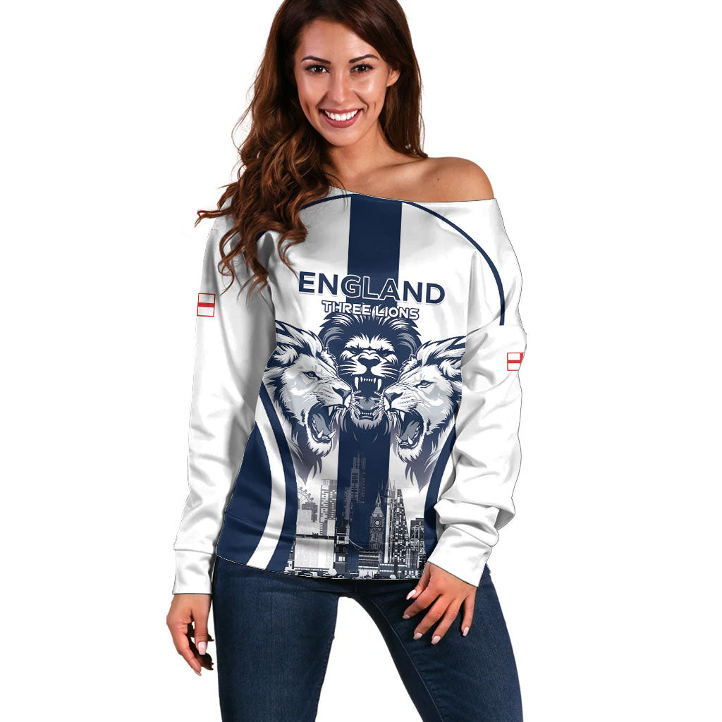 Custom England Football 2026 Off Shoulder Sweater Three Lions Special Style