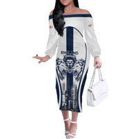 Custom England Football 2026 Off The Shoulder Long Sleeve Dress Three Lions Special Style