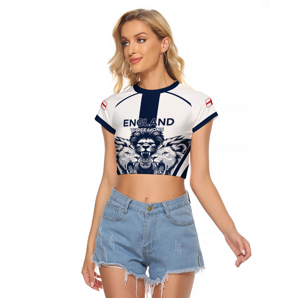 Custom England Football 2026 Raglan Cropped T Shirt Three Lions Special Style