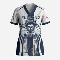 Custom England Football 2026 Scrub Top Three Lions Special Style