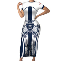 Custom England Football 2026 Short Sleeve Bodycon Dress Three Lions Special Style